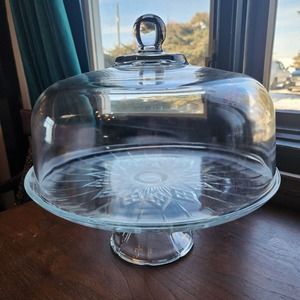 Vintage Cake Stand, Cake Plate 12" Perfect condition! Starburst, mcm